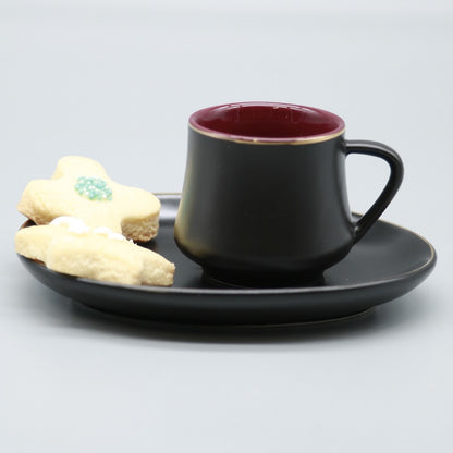 ACAR "MARS" ensemble de tasses à expresso/moka noir